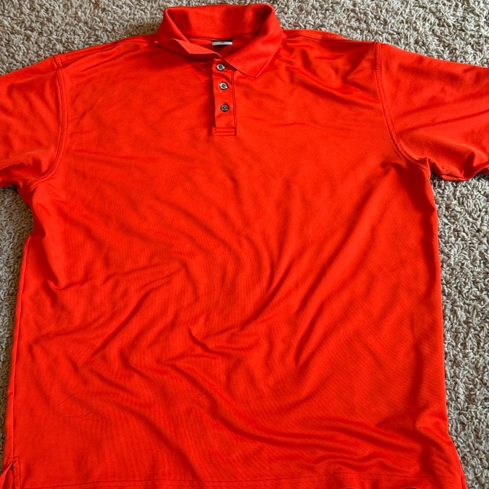 Under Armour Men's Orange Polo Shirt Size L